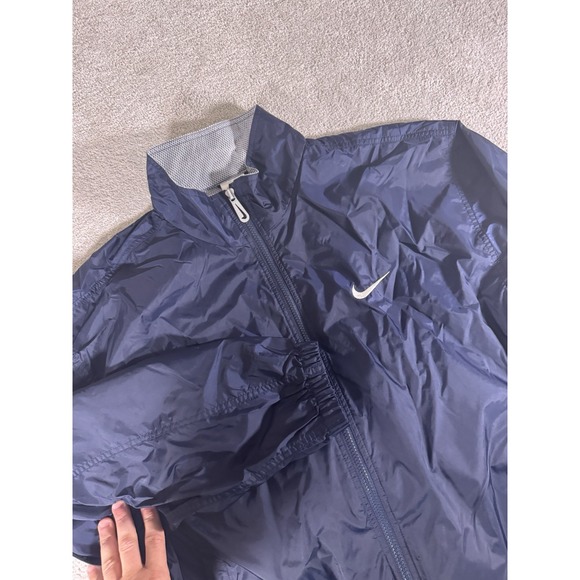Nike Vtg Men's Windrunner Repel Running Jacket Size L Packable Wind Breaker Navy - Picture 1 of 12